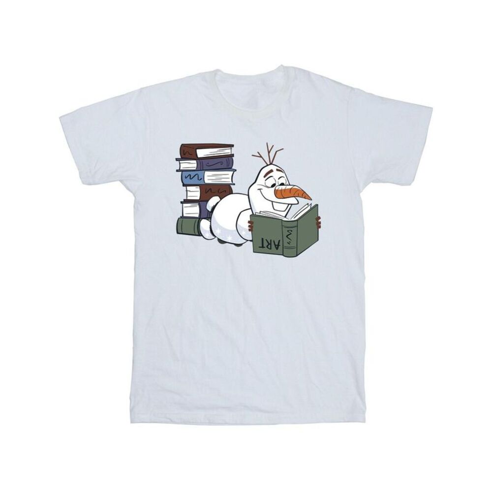 Frozen II Mens Olaf Reading Cotton T-Shirt / White